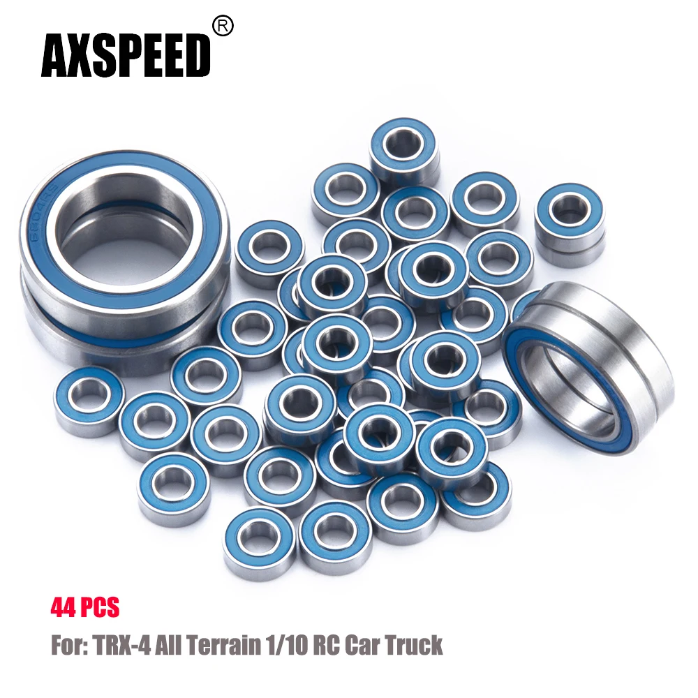 AXSPEED 44Pcs Wheel Hub Axle Metal Sealed Replacement Bearing Kit for TRX-4 All Terrain 1/10 RC Car Truck Model Upgrade Parts