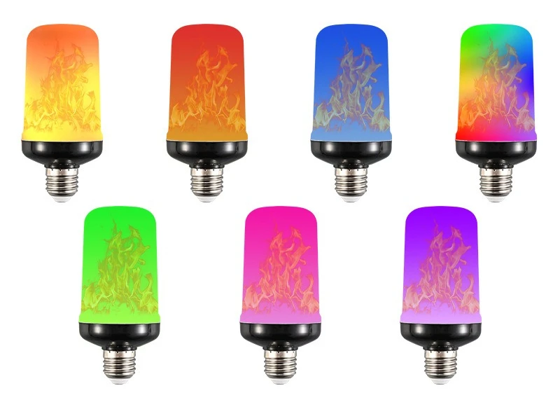 Led Simulated Flame Bulbs 9W 12W E27 85-265V RGB Yellow Luces Home Electronic Accessories Lamp Flame Light Effect Bulbs Lampada