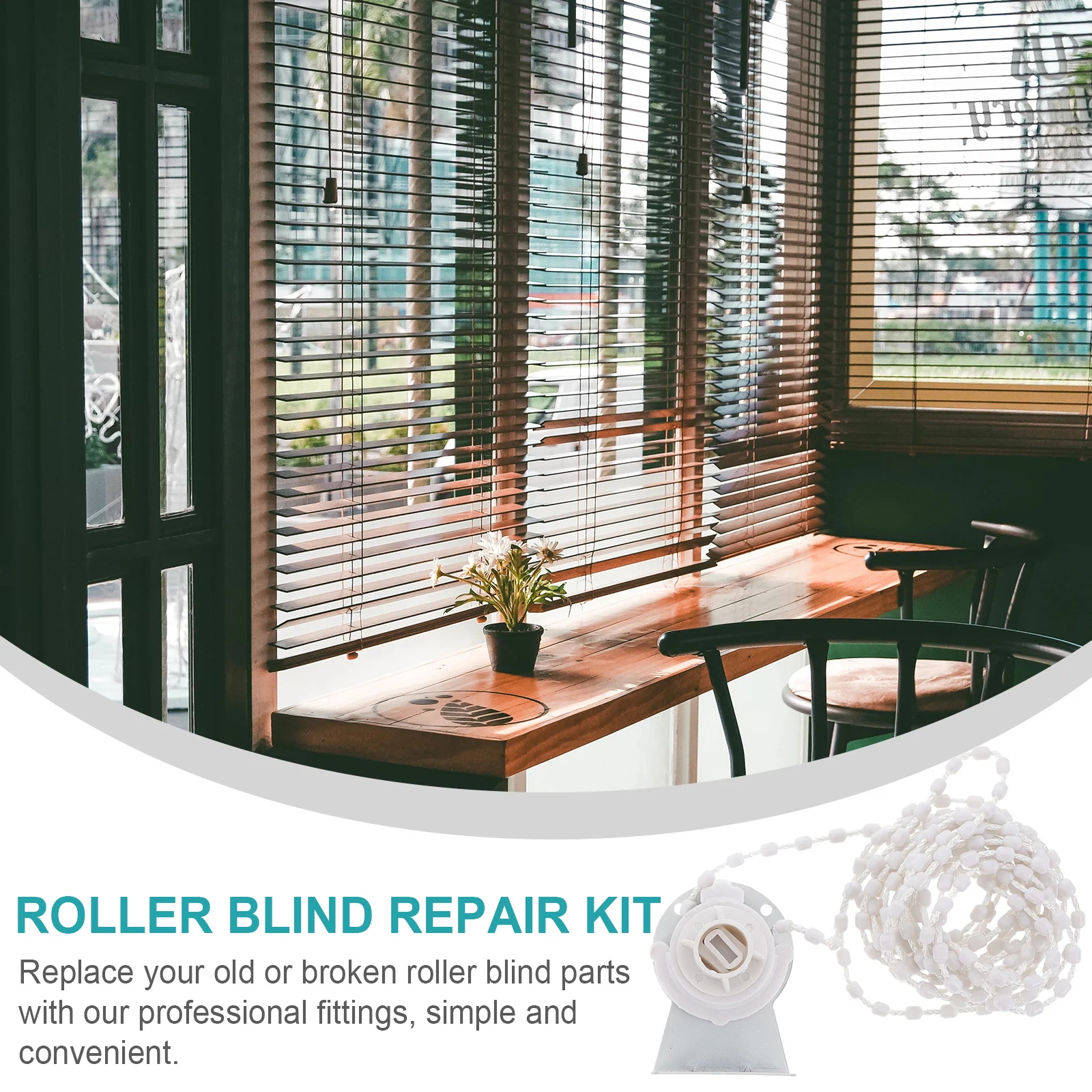 Curtain Roller Chain Roller Blind Beaded Chain Cord Clutch “U” Shape Roller Shade Blinds Connectors Metal Core Shade Repair (