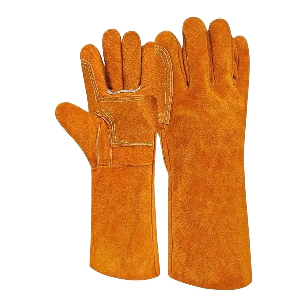 Professional Grade Cowhide Welding Gloves Heat Resistant Seamless Fit for Men Working with High Temperature Metals and Sparks