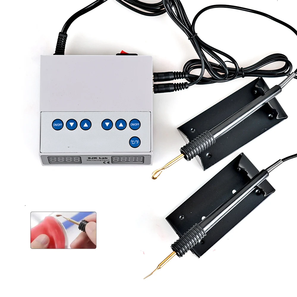 

ELIJAH Dental Electric Wax Waxer Carver Kits with Double Carving Pen Carving Wax Knife Electric Wax Caring Dental Lab Equipment