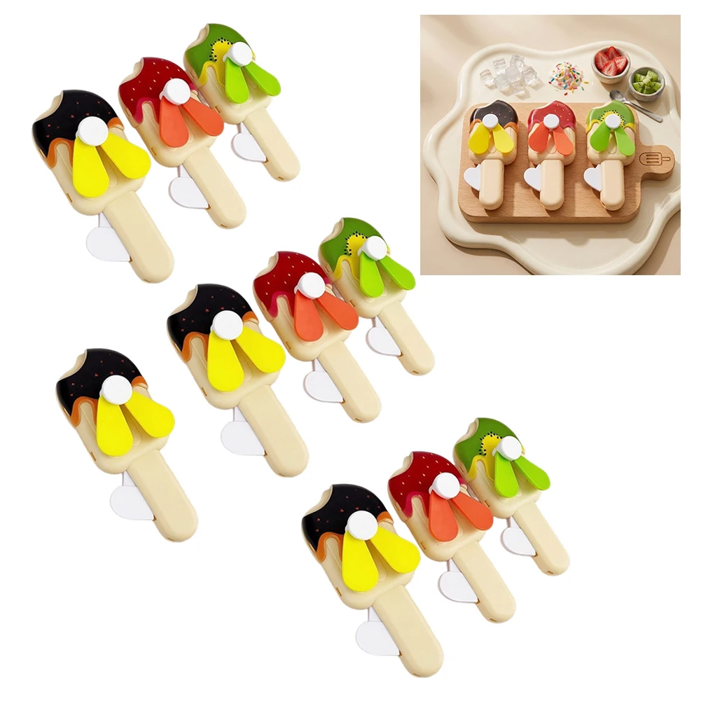 Cartoon Handheld Fans 10pcs for Summer Events Beach Outings Picnics Hand Cranked Portable Cooling Fans 14x6cm PP