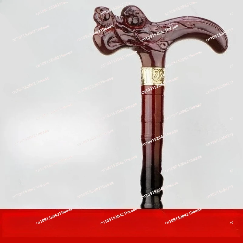 

Suitable for Imported Beech Wood Elderly Walking Stick, Four-Legged Wooden Anti-Slip Dragon Head Walking Stick