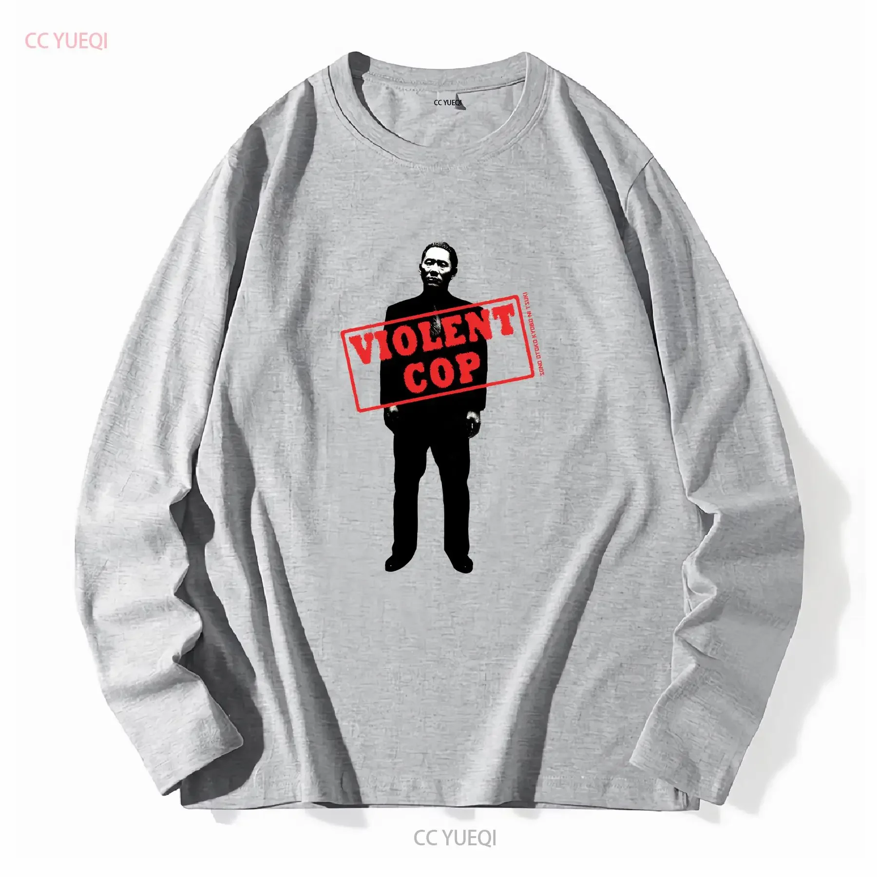 تي شيرت شرطي عنيف تاكيشي كيتانو 1989 HQ ريترو مطبوع عليه فيلم ثقيل الوزن بأكمام طويلة أو قصيرة عتيقة جرافيك مغسول غير رسمي