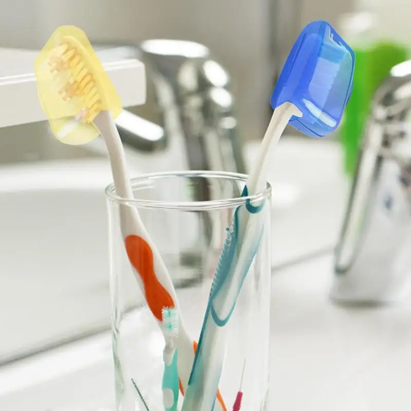 Travel Toothbrush Head Covers Toothbrush Protector Cap Brush Pod Case Protective Portable Plastic Clip For Household Travel