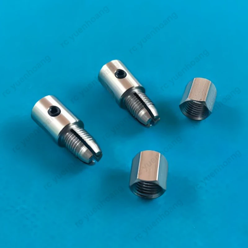 2PCS Mini Hydro Model Electric Boat Stainless Steel Lock Coupling 4-2mm 4-1.5mm Motor Shaft Connector Drive Shaft Metal Coupler