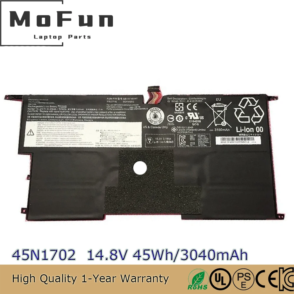 

Оригинальный аккумулятор для ноутбука 45N1702 14,8 В 45 Втч для Lenovo ThinkPad X1 Carbon 2014 Gen 2 45N1703 45N1701