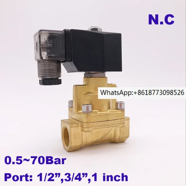 70bar air compressor solenoid valve 1/2 ″; 3/4 1-inch orifice 15/20/25mm NC 220V 24V high-pressure brass