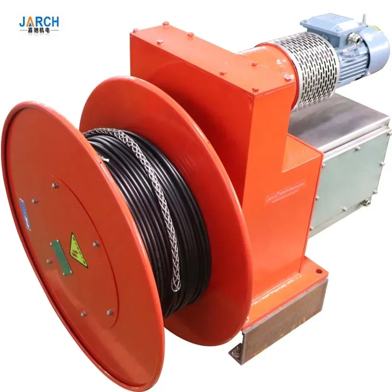 1PCS Electric Power Automatic Spring Rewind 100m Hose Reel Drum Large Strength Motorized Driven Cable Reel For Gantry Crane