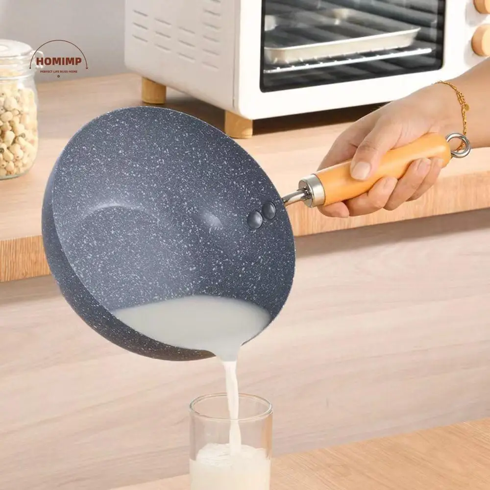

Useful Non-stick Marble Pattern Wok Anti-scalding Handle Lightweight Omelette Pan Universal Mini Stir Fry Pan Noodle