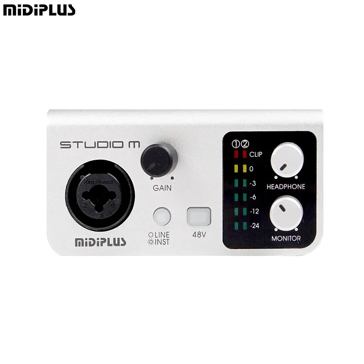 Midiplus Studio M Soundcard  Interface for Recording USB  Interface Audio Mixer de 24 Bit/192kHz for Podcast