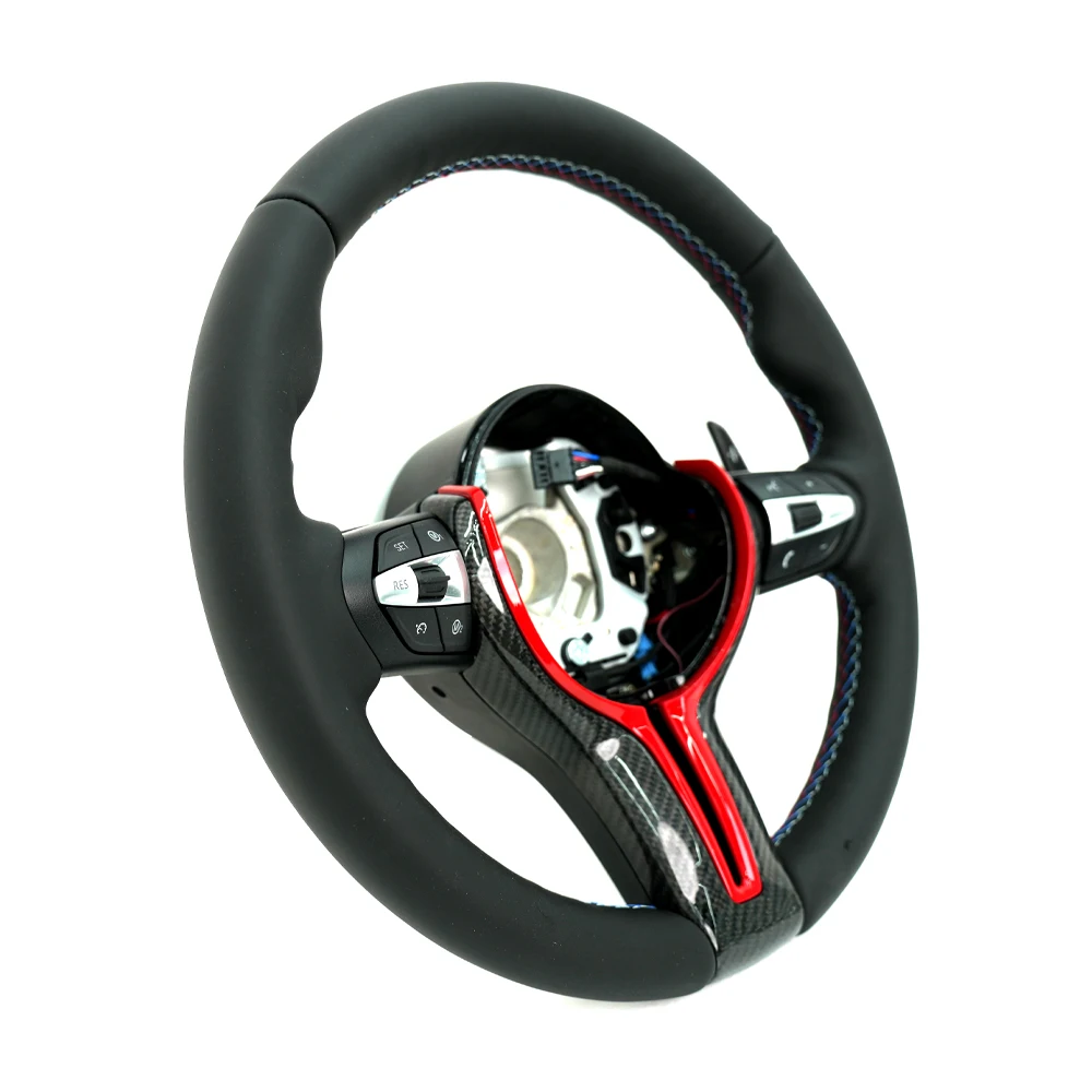 Custom new style round m sport carbon fiber car steering wheel for bmw F06 F10 F30 F34 F87 F80