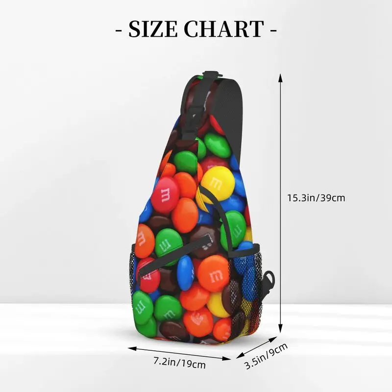 Sac à dos à bandoulière pour hommes, sac à bandoulière mignon, sac à dos cool initié pour voyager, bonbons au chocolat