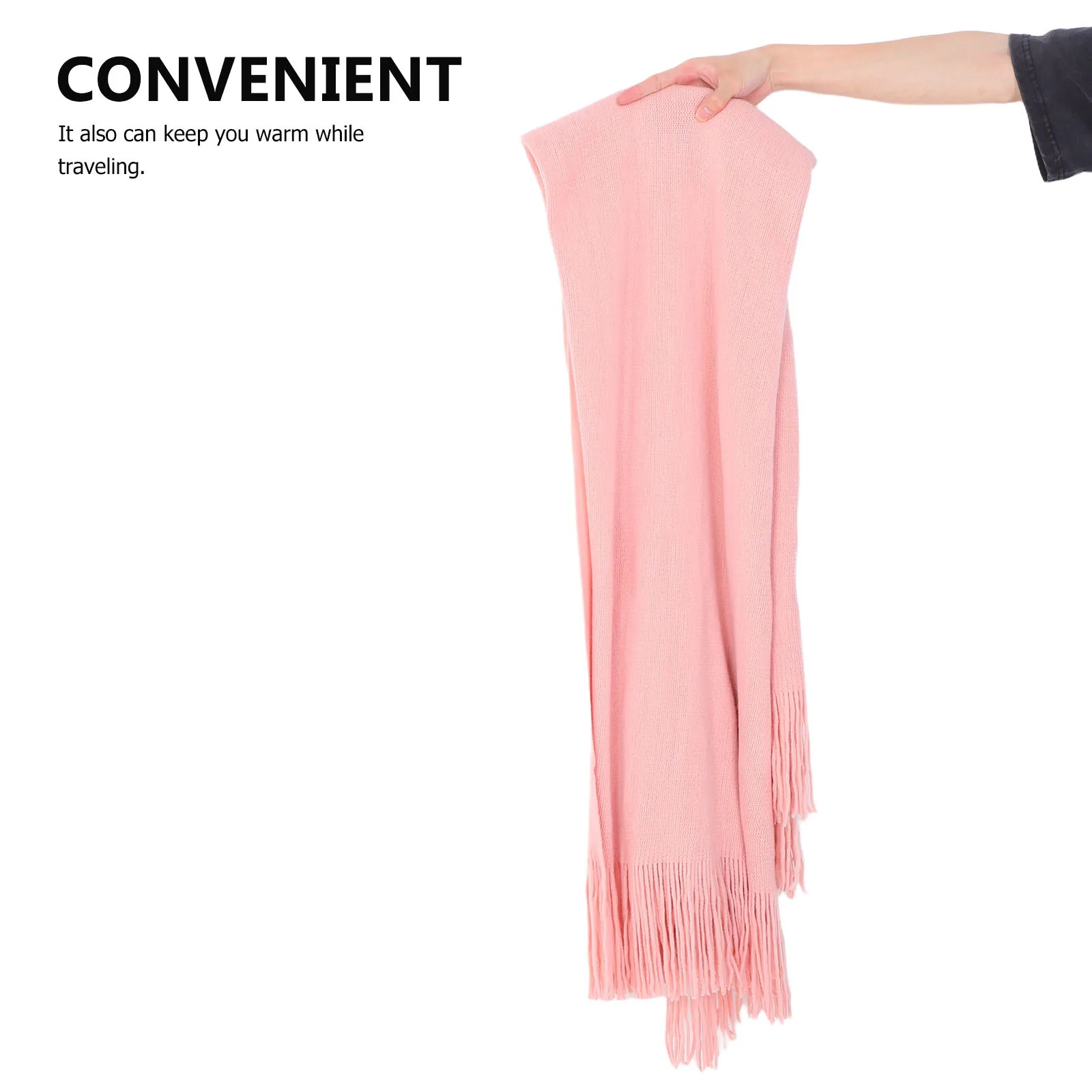 

220x127cm Bed Throw Blanket Stylish Solid Color Fringe Knit Blanket for Living Room Bedroom Travel Comfortable Breathable Fabric