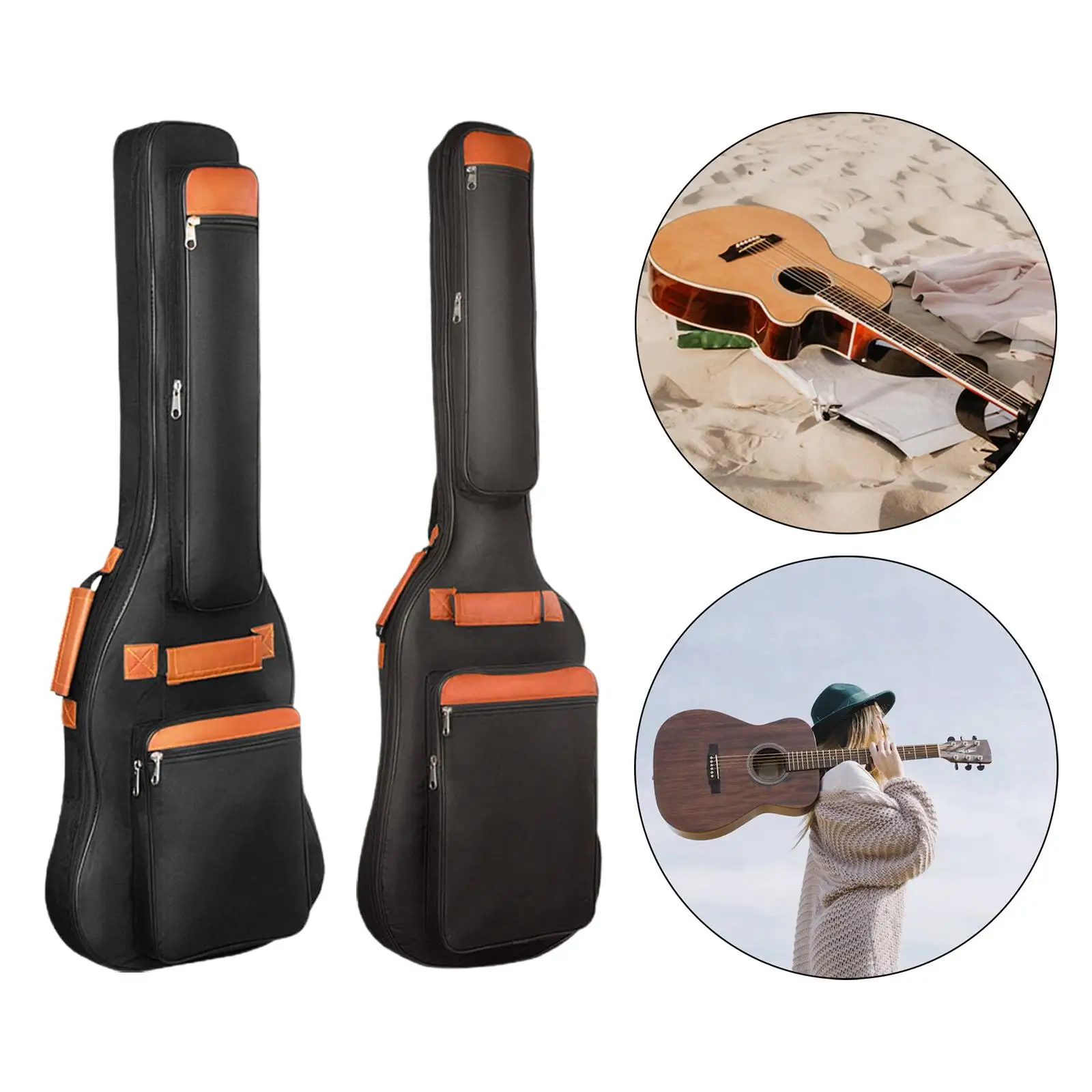 Electric Guitar Bags, Backpack Adjustable Shoulder Strap Black Electric for Stage Performance Acoustic Music Instrument