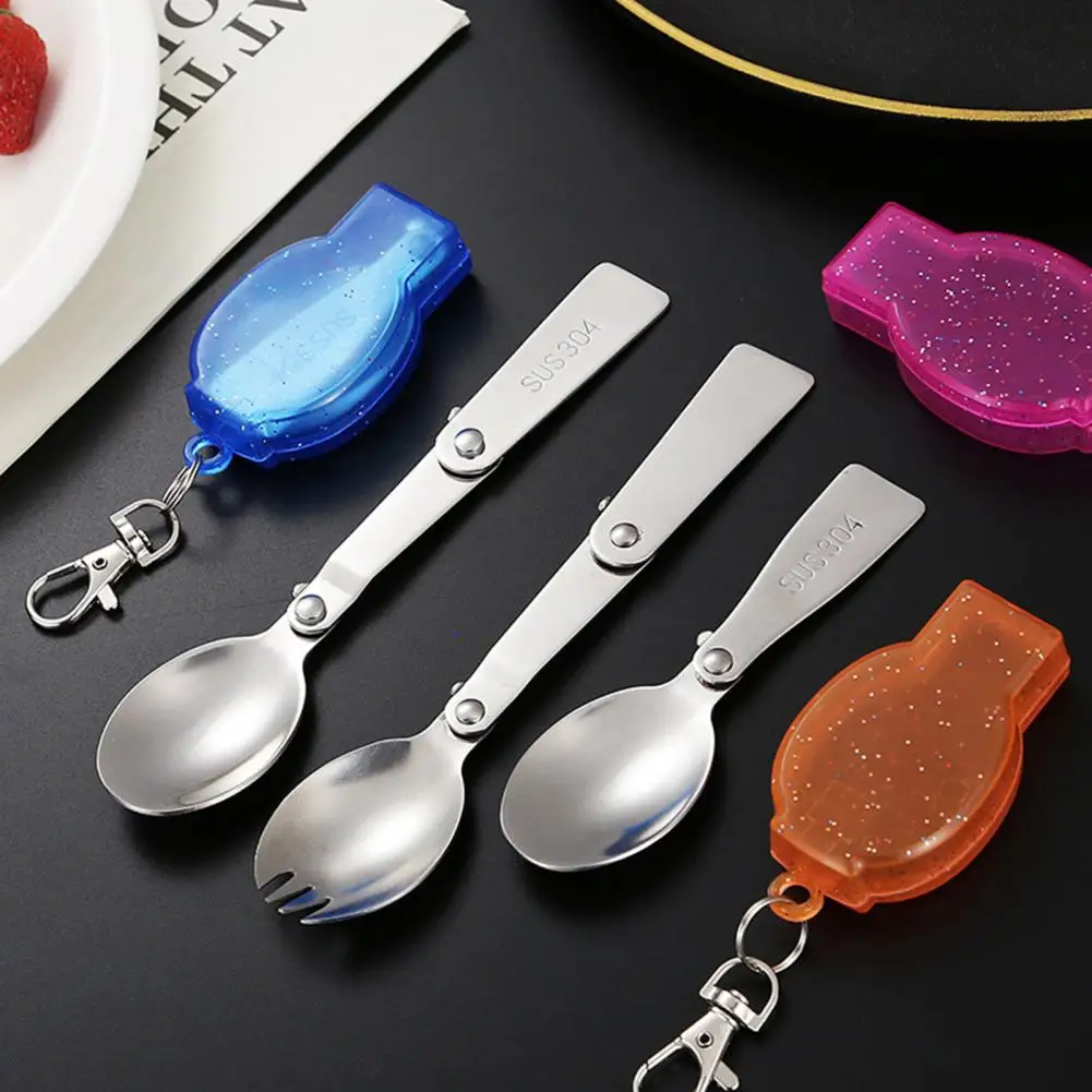 Travel-friendly Spoon Fork Portable Stainless Steel Spork Set for Outdoor Picnics Camping Travel Multifunctional for Backpackers