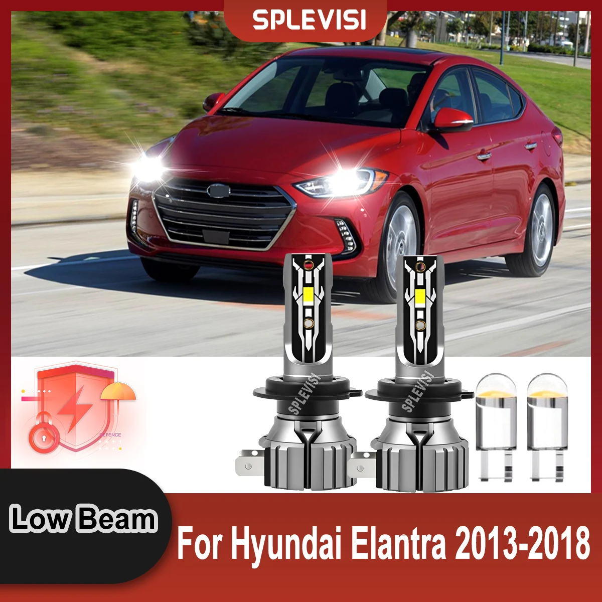 

9-16v H7 LED 75W White 6000K Headlight Low Bulbs - A Simple Upgrade For Hyundai Elantra 2013 2014 2015 2016 2017 2018