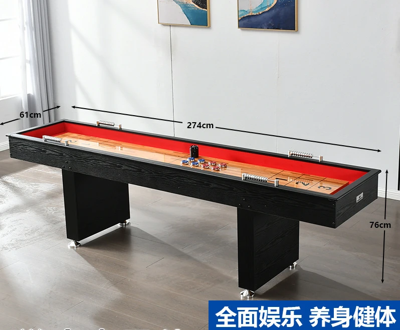 9'2.74m black classic shuffleboard table for competition activities