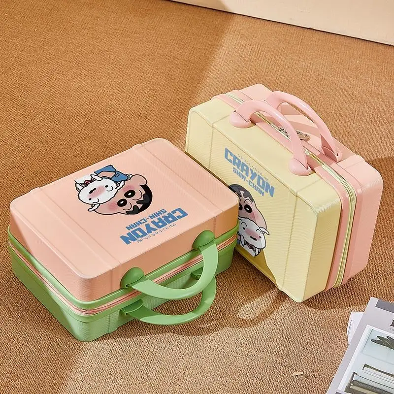 Kawaii Anime Crayon Shin Chan Mini Gift Box Cute Handheld Makeup Box 14 Inch Luggage Toiletry Storage Bag Portable Travel Box