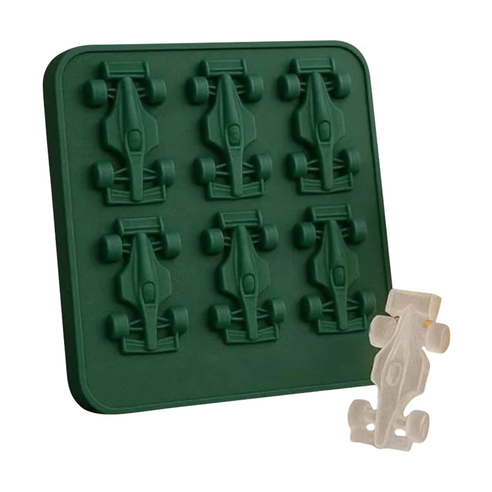 3D Formula Racing Car Silicone Molds with 6-Cavity Silicone Fondant Cake Mold Tray for Kids Chocolate Cake Dessert Candy Pastry view 2