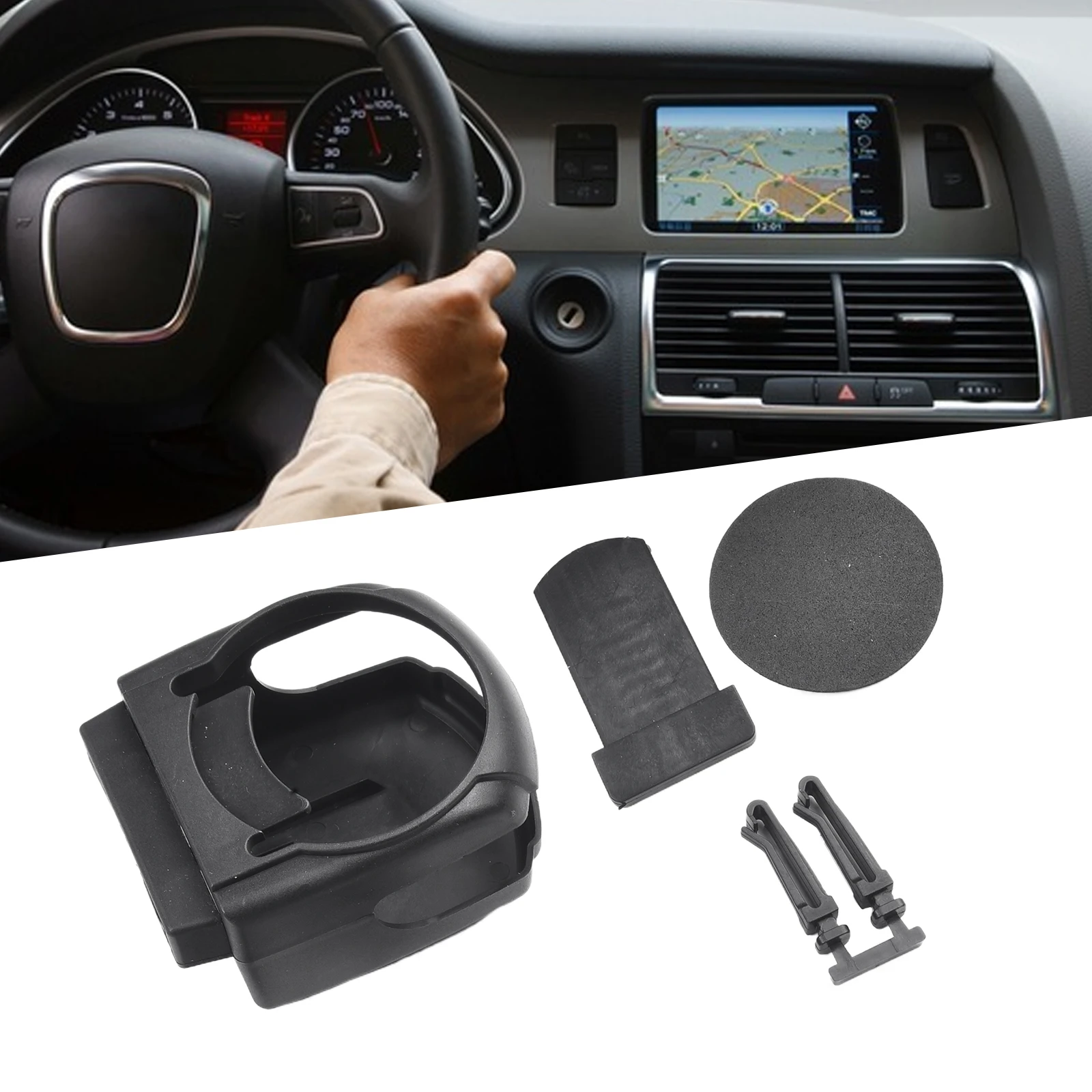 1pc Cup Holder Black Outlet Water Bottle Air Vent Auto Can Drink Interior Organizer Accessory Practical Useful