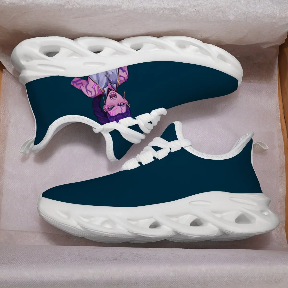 어린이 캐주얼 소년 신발 Arcane Character 프린트 캐주얼 스니커즈 남성 여성 야외 화이트 소녀 스포츠 워킹 스니커즈