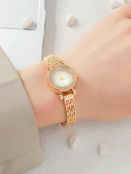 Simple And Fashionable Women's Quartz Watch With Rhinestones