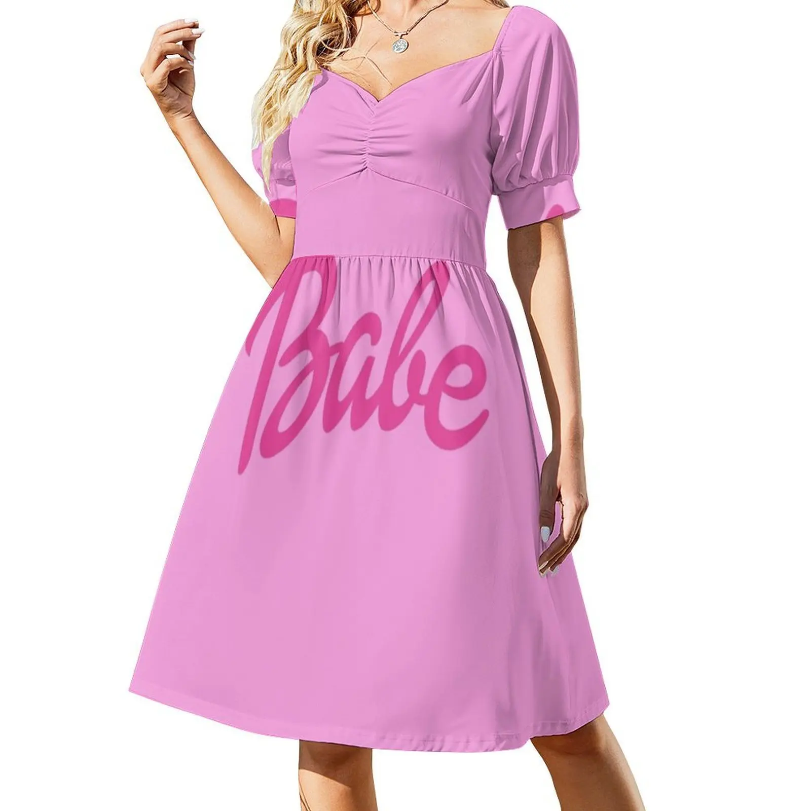 الوردي فاتنة دمية فستان بصدر مفتوح فستان أنيق الصيف فستان الحفلات للنساء الوردي لطيف الجمالية جرلي Bibble 90S فستان