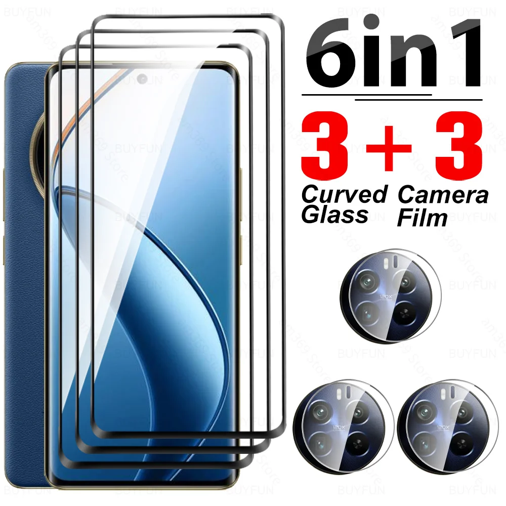 

Для Realme 12 Pro + Изогнутое Стекло 6 в 1 пленка для камеры из закаленного стекла Realme12 Pro Plus Realme12Pro 12Pro Pro проектор для экрана