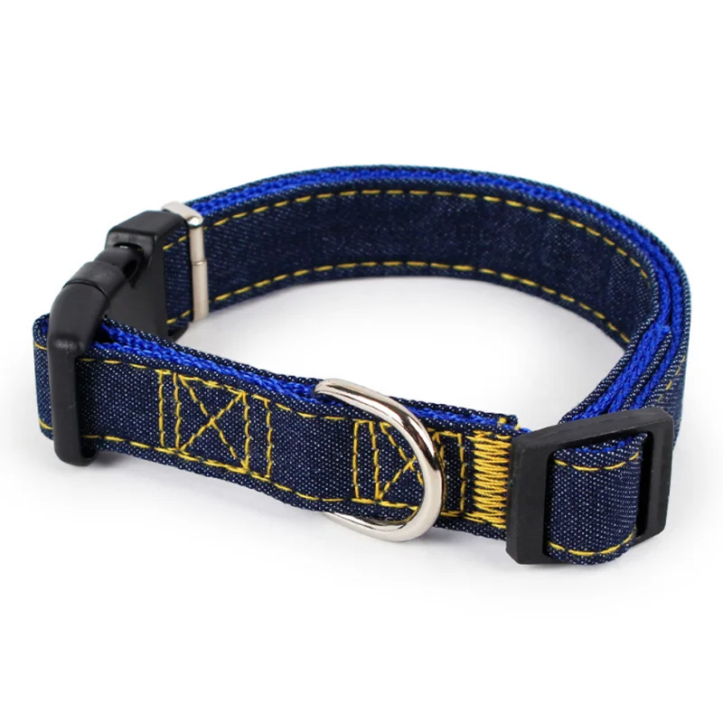 Personalized Pet Collar For Big Dog Denim Collar Dog Denim Collar Dog necklace Cat collarPet Adjustable Collar