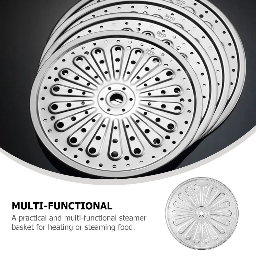 

Stainless Steel Tray Thickened Kitchen Steamer Rack For Rice Cooker Steamed Fish Veggie Buns Crab Tamale Pot Steaming Plate Food
