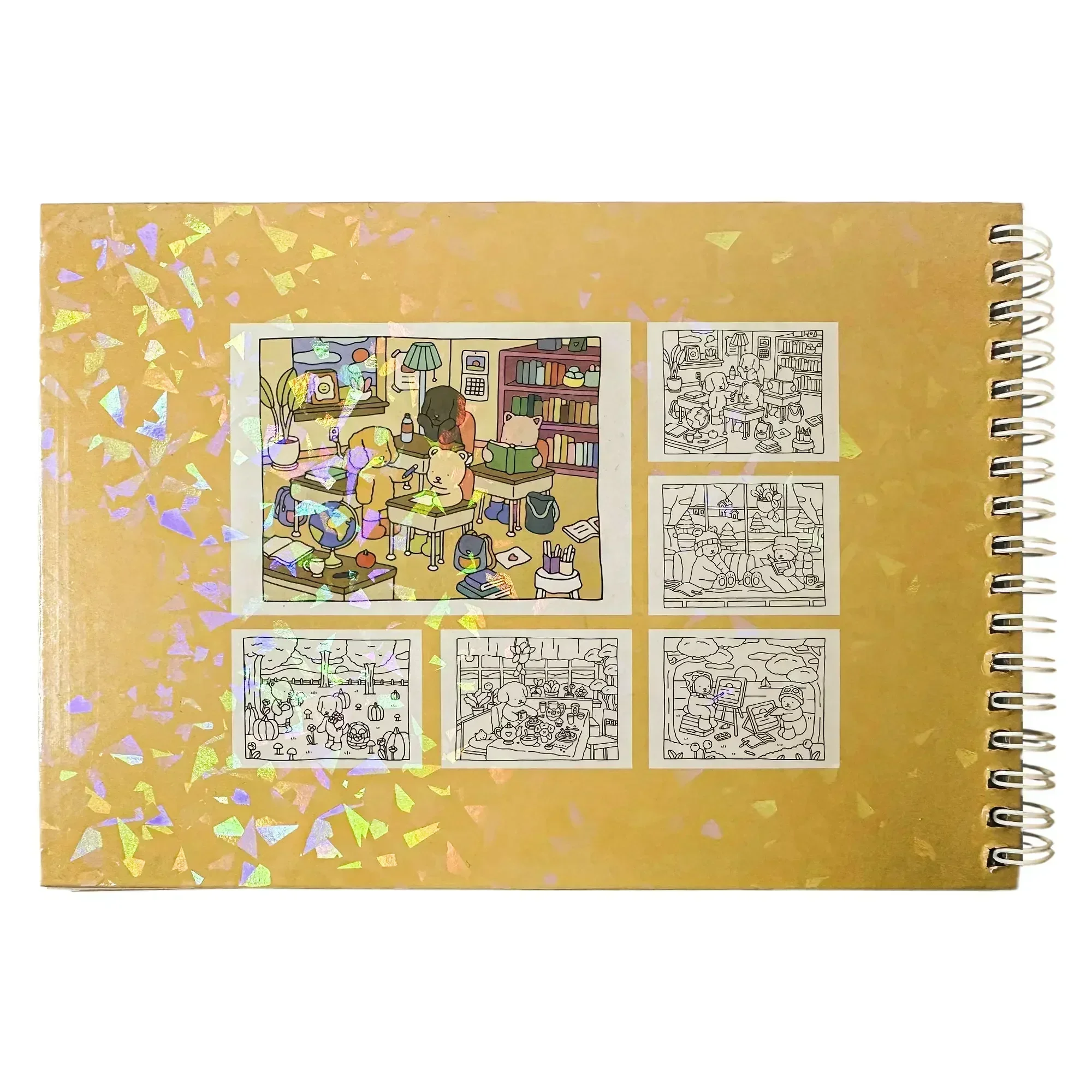 Coloring book immersive cute art bold and simple patterns adult stress relief and family interaction stimulate creativity