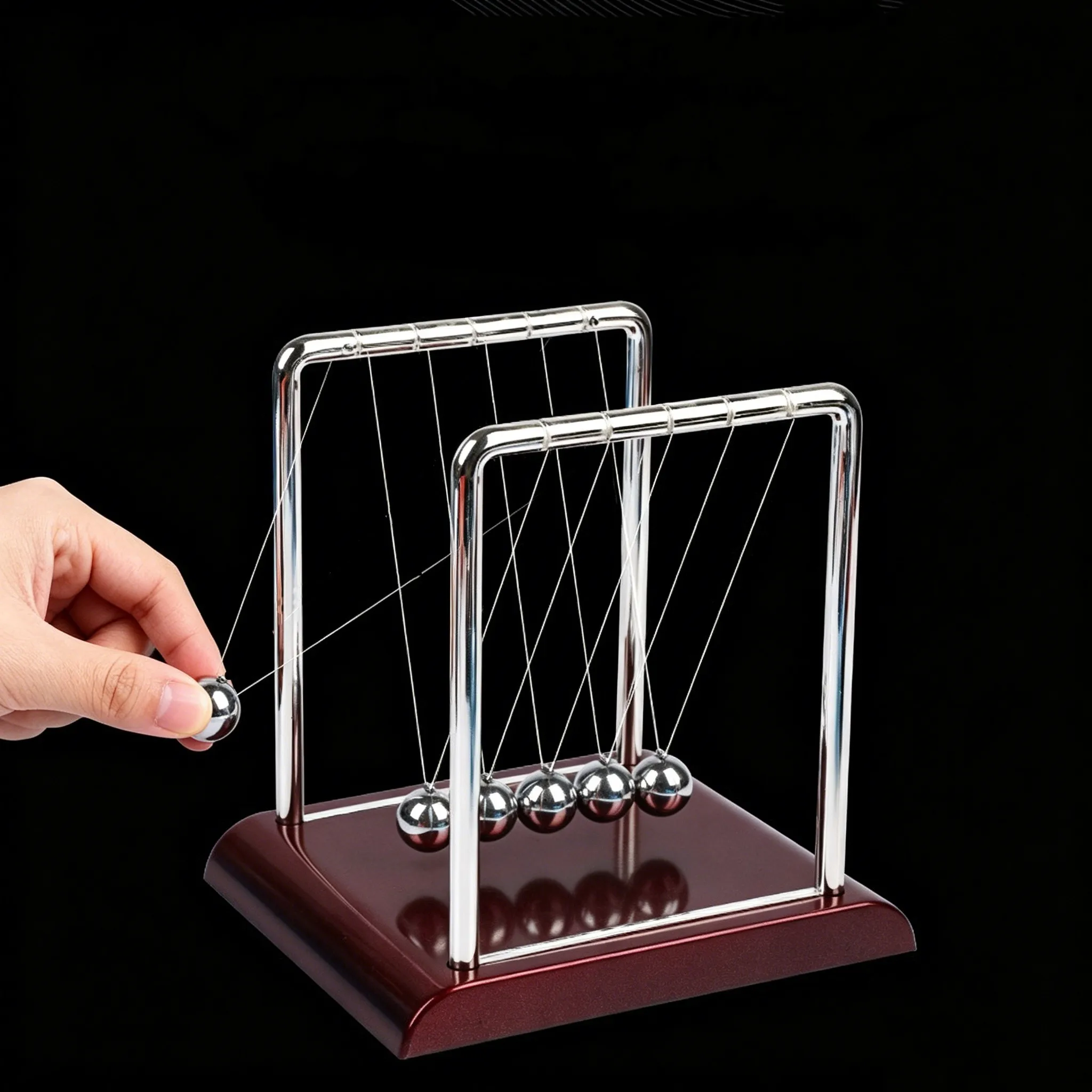 Jouet scientifique ludique : Pendule de Newton avec billes de collision, énergie physique et loi de conservation de l'énergie, décoration de bureau, cadeaux de fêtes pour adultes