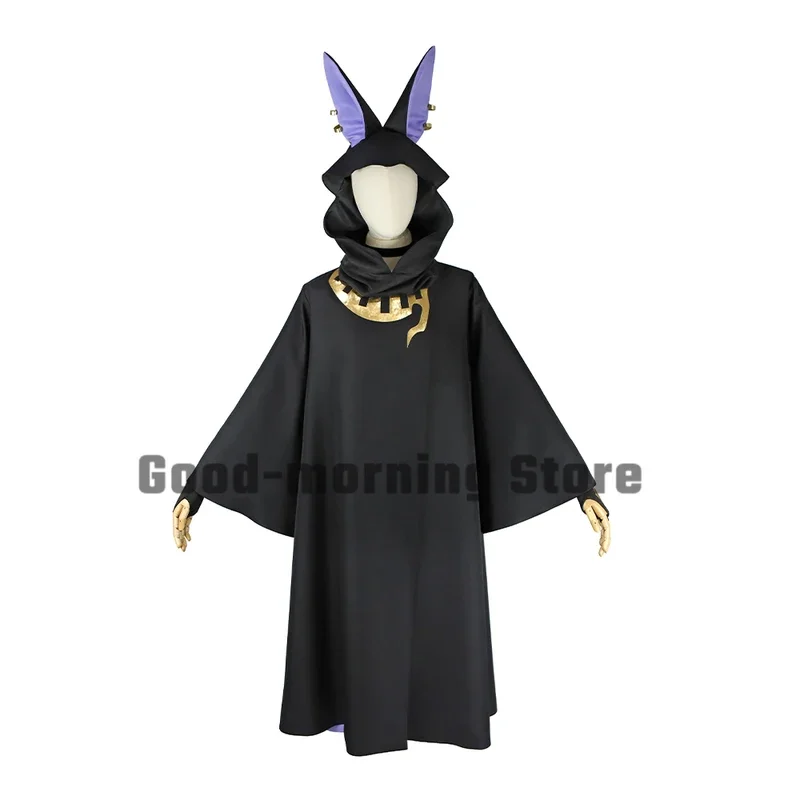 Permainan Cyno Wig Cosplay BlackCloak sarung tangan topi karnaval pesta Halloween permainan Cyno setelan Cosplay seragam bermain peran