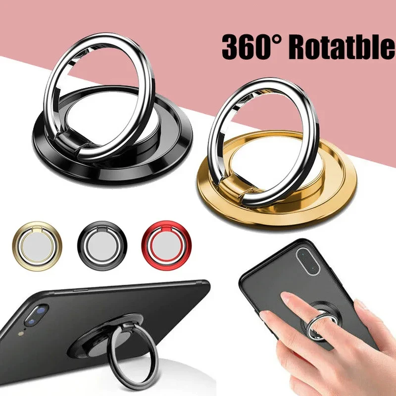 360 Degree Rotating Finger Ring Mobile Phone Holder for iPhone Samsung Xiaomi Universal Car Magnetic Mount Metal Back Pad Stand