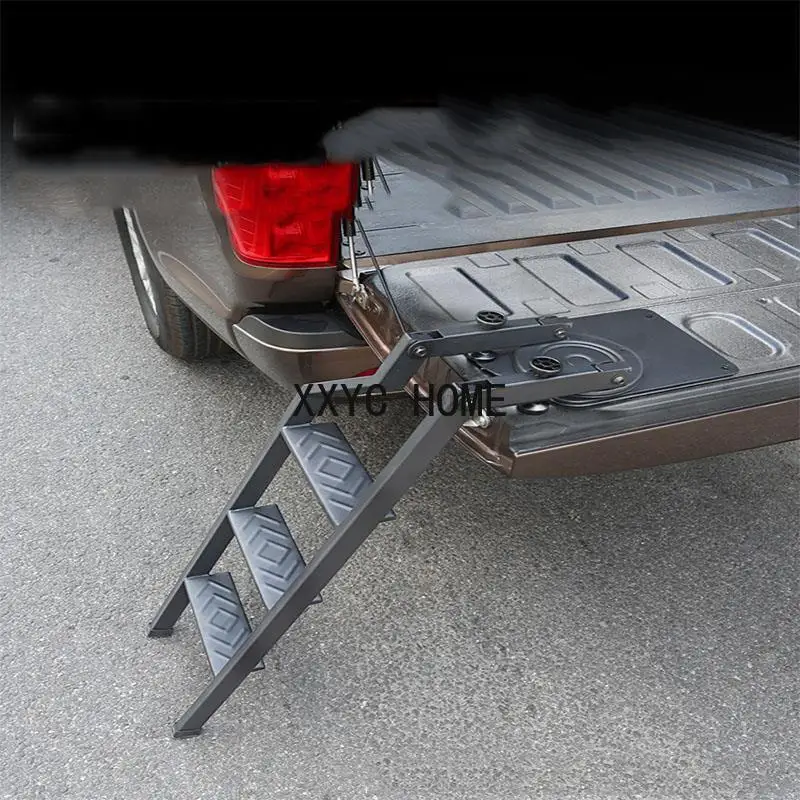 Universal Fit Tailgate Ladder For Pickup Truck Car Rear Door Ladder  Protective Frame