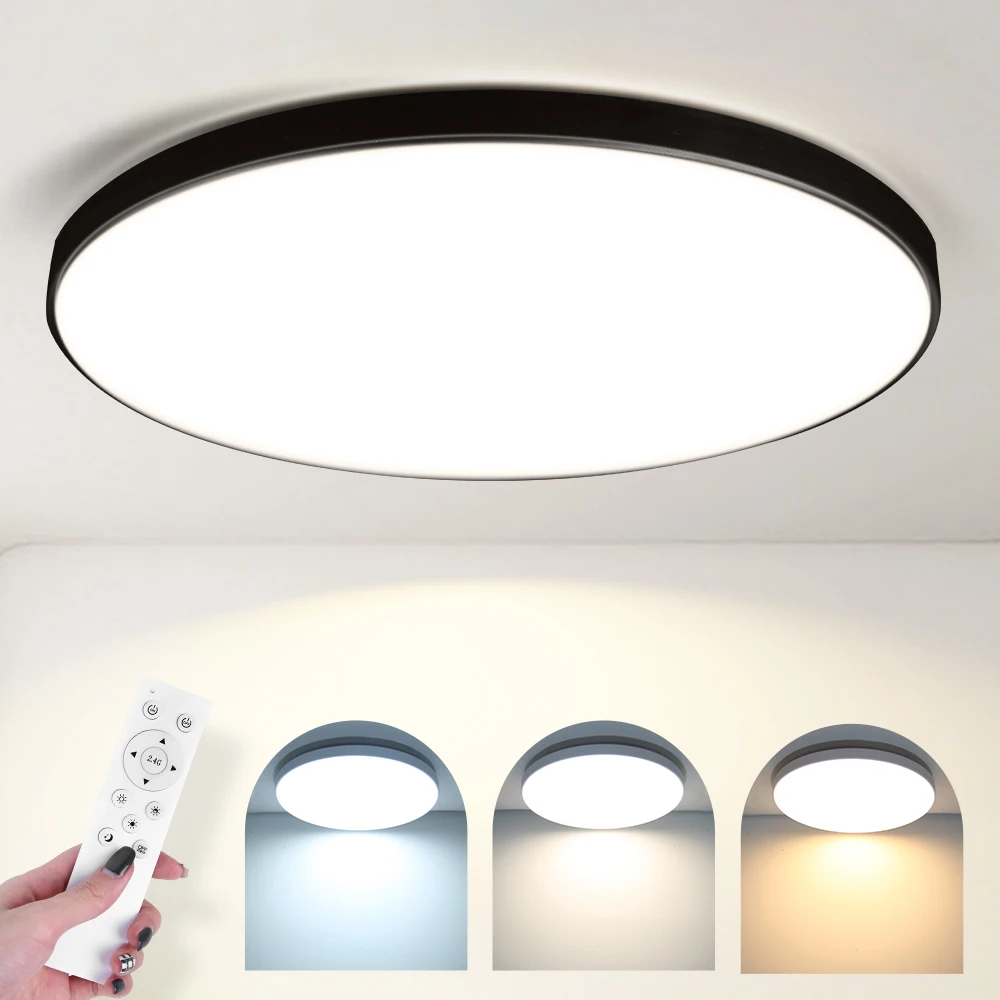 Dimmable LED Ceiling Chandelier 90-260V Bedroom Panel Light Home Living Room Kitchen Internal Decor Circluar Ceiling Light 220V