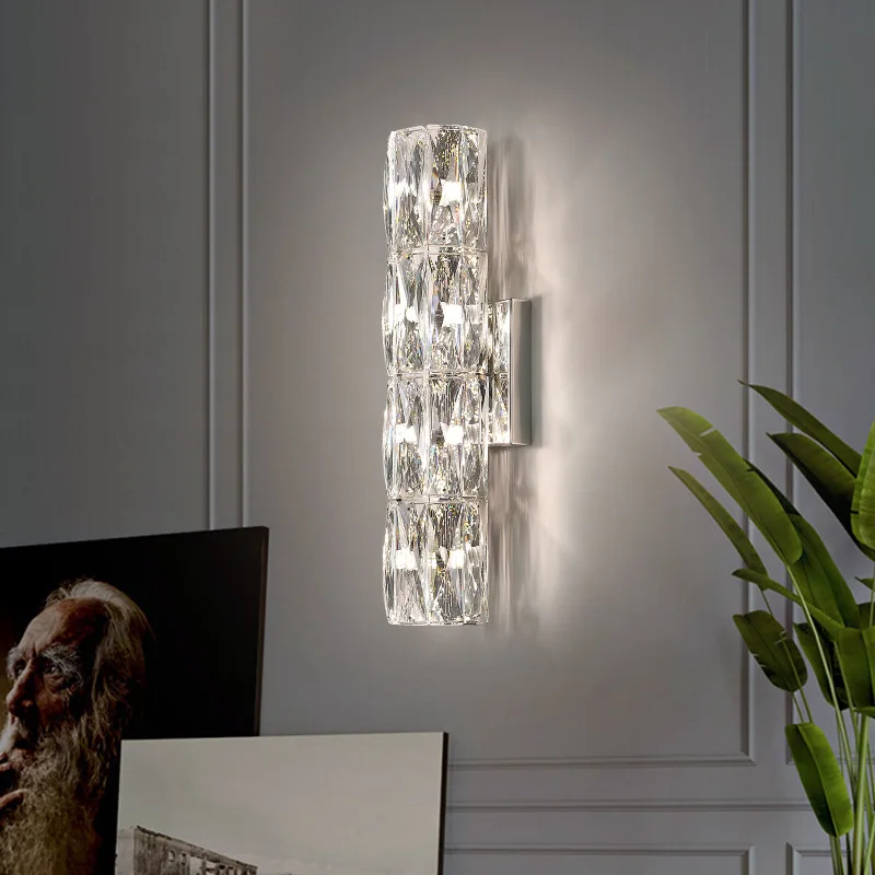 

Настенный светильник из хрусталя в стиле лайт-люкс, простой декоративный светильник для гостиной, спальни, прикроватной зоны и лестницы