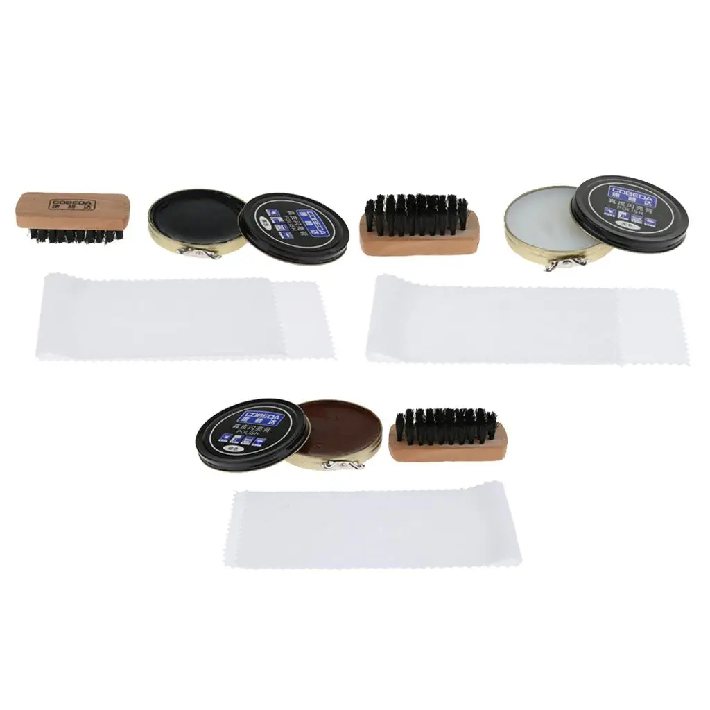 Leather Shoe Repair Kit Professional Polishing Set with Durable Brush and Cream for Boots and Shoes Care
