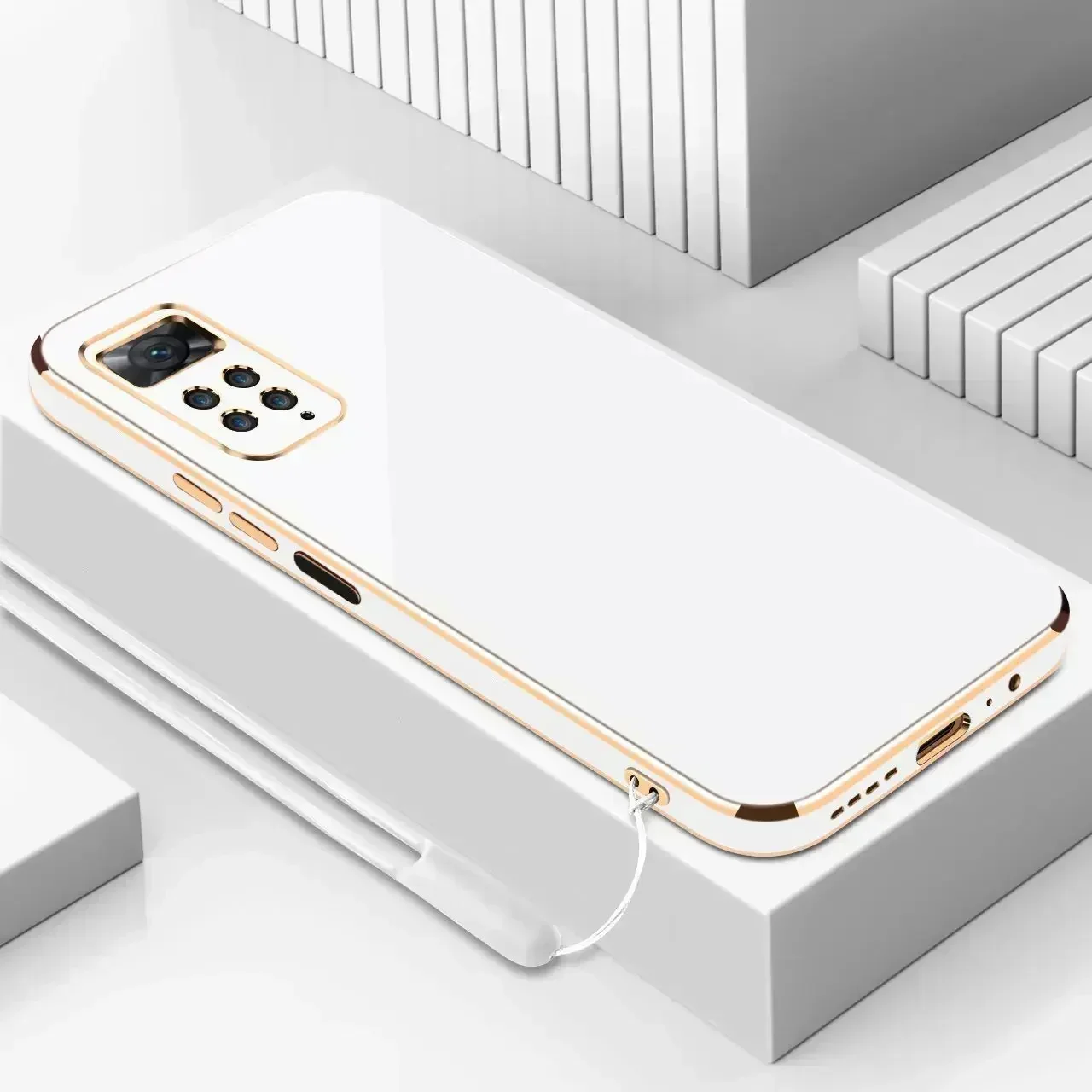 For Xiaomi Redmi Note 11S Case Redmi Note 11 Cover Redmi Note 11 4G Luxury Square Plating Phone Case Shockproof Back Cover