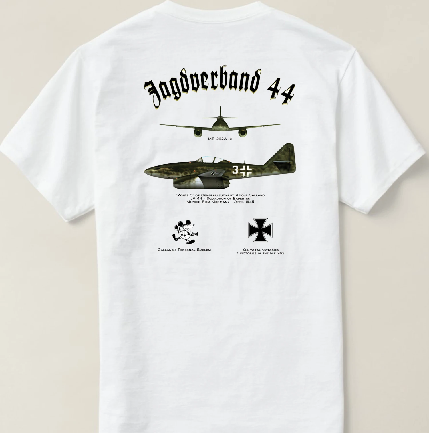 Jagdverband 44 Experten Squadron Me-262 Jet Fighter T-Shirt. Summer Cotton O-Neck Short Sleeve Mens T Shirt New S-3XL