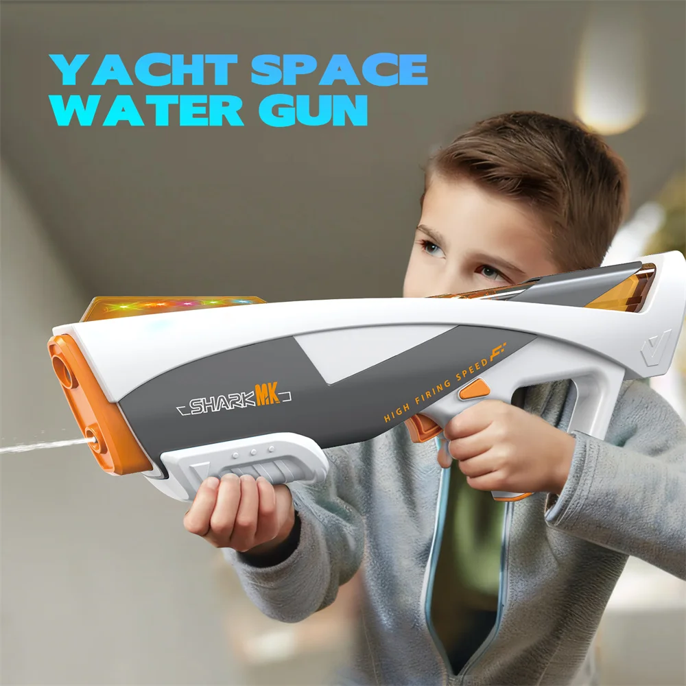 

Summer Fully Automatic Electric Water Gun with Light Rechargeable Continuous Firing Party Game Kids Space Splashing Toy Boy Gift