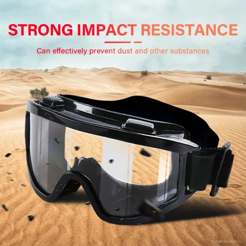 Professional Protective Goggles Splashproof Dustproof Windproof Sandproof Transparent Black Riding Skiing Sports Glasses
