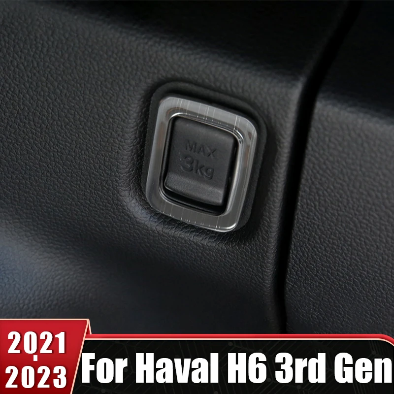 

Car Accessories For Haval H6 3rd Gen 2021 2022 2023 DHT-PHEV Stainless Gloves Storage Co-pilot Hook Sticker Cover Trim Sticker