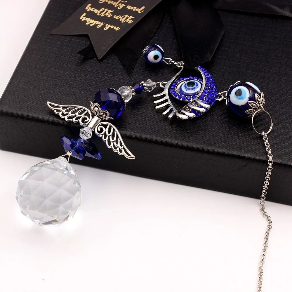 Rhinestone Devil Eye Suncatcher Rainbow Maker Butterfly Hanging Crystal Decor Ornaments Crystal Balls Sun Catcher Pendant