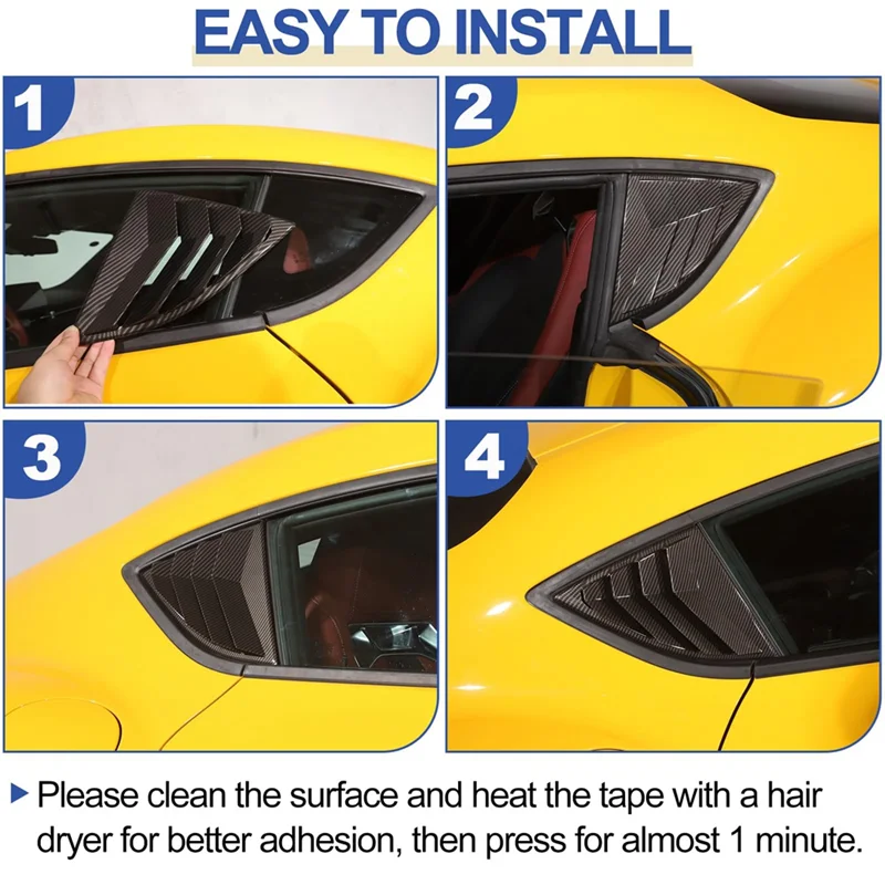

Lasting Rear Window Louver Cover For Toyota Supra GR A90 A91 MK5 2019-2024 Side Window Air Vent Trim