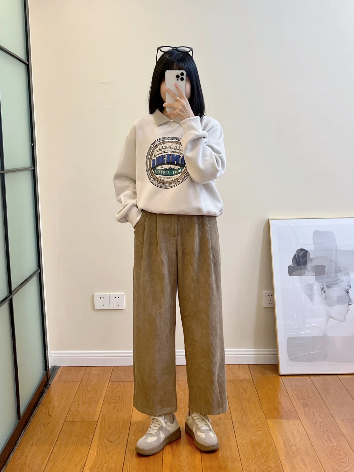 

Осенне-зимние винтажные японские вельветовые брюки-харланы с высокой талией, прямые, повседневные, укороченные, женские, модные