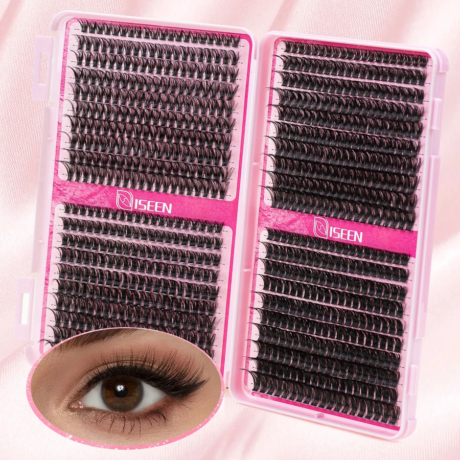 Kit de extensión de racimos de libros de pestañas individuales, pinzas de unión y sellado 40D/60D/80D/100D, extensiones de pestañas en racimo DIY en casa