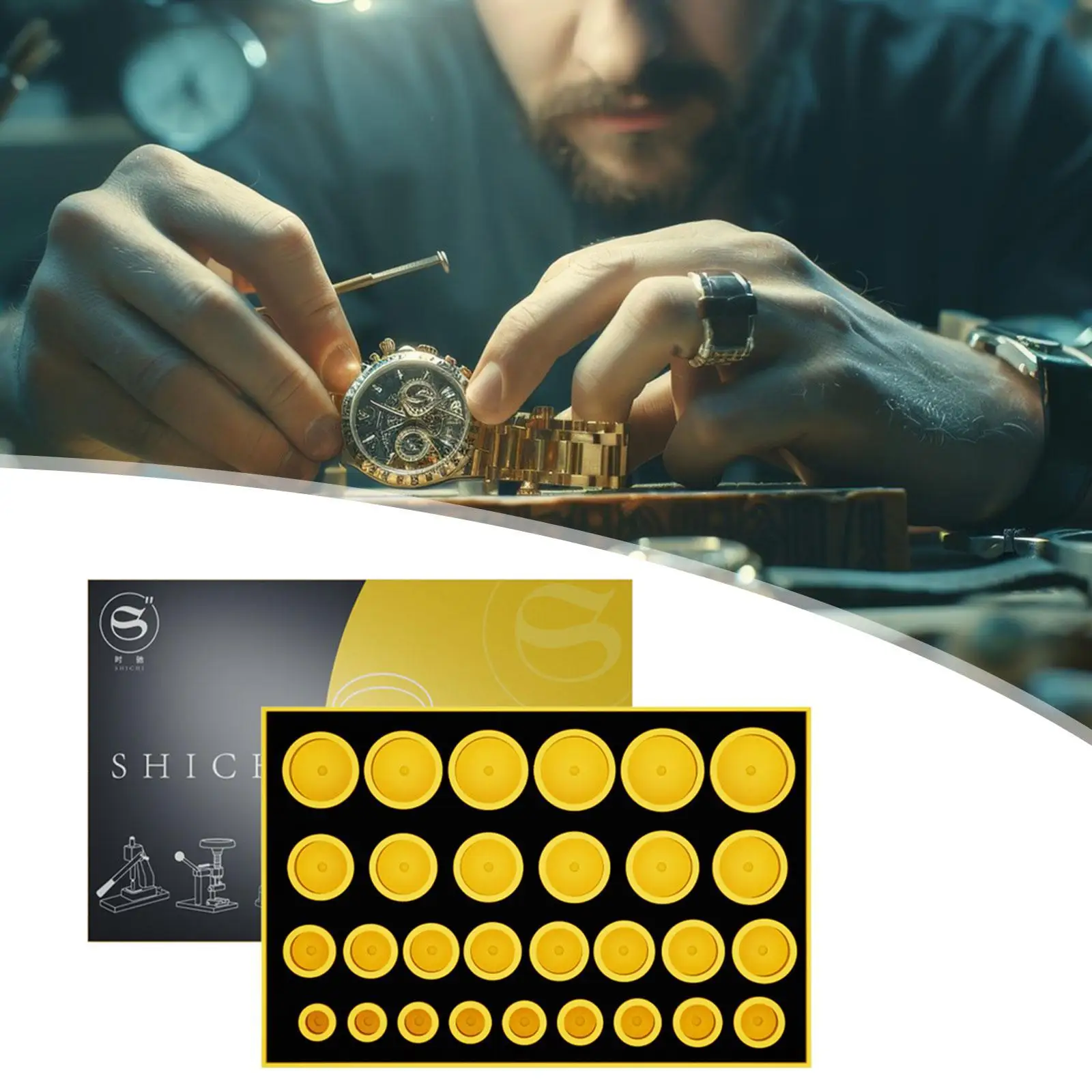 

29Pcs Watch Back Press Dies Capping Machine Dies Watch Back Case Closer Dies