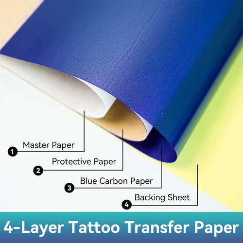 Imagen 2 del producto 10/20/30/50/100 Uds DM nuevo papel de transferencia de tatuaje A4 papel de copia utilizado para máquina de transferencia de tatuajes accesorios de tatuaje de papel térmico